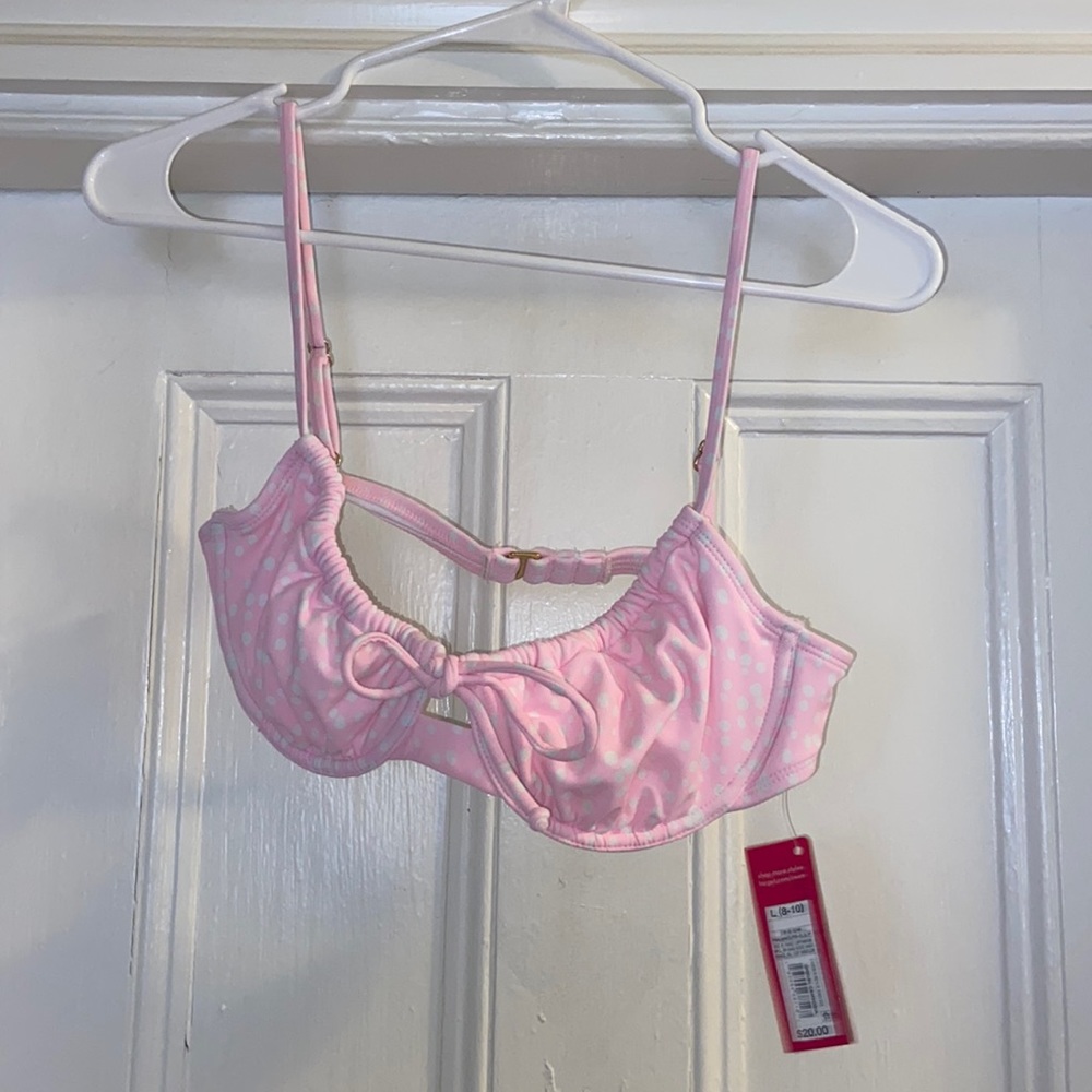 Target swim top pink pok a dots